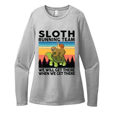 Sloth Sloth Running Team Women Men Gift Funny Running Womens CVC Long Sleeve Shirt