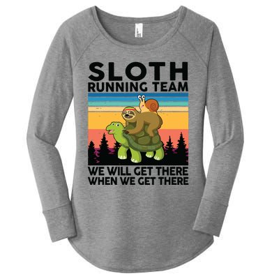 Sloth Sloth Running Team Women Men Gift Funny Running Women's Perfect Tri Tunic Long Sleeve Shirt