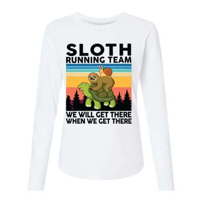 Sloth Sloth Running Team Women Men Gift Funny Running Womens Cotton Relaxed Long Sleeve T-Shirt