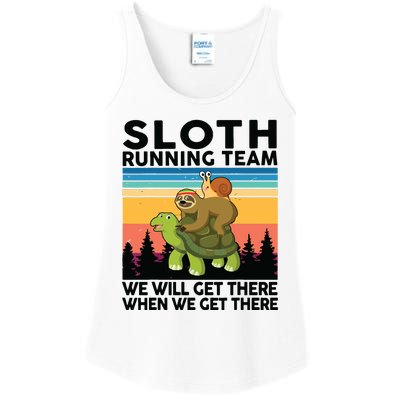 Sloth Sloth Running Team Women Men Gift Funny Running Ladies Essential Tank