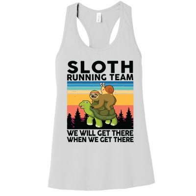 Sloth Sloth Running Team Women Men Gift Funny Running Women's Racerback Tank