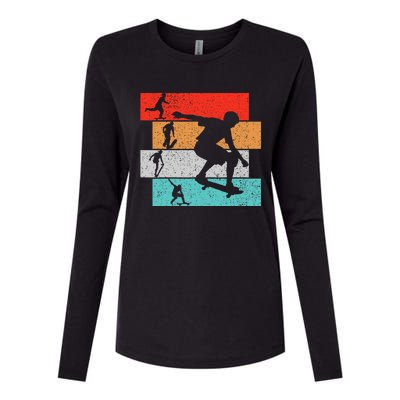 Skater Skateboarder Retro Skateboard Womens Cotton Relaxed Long Sleeve T-Shirt