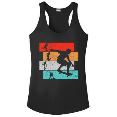 Skater Skateboarder Retro Skateboard Ladies PosiCharge Competitor Racerback Tank