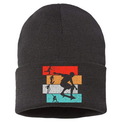 Skater Skateboarder Retro Skateboard Sustainable Knit Beanie