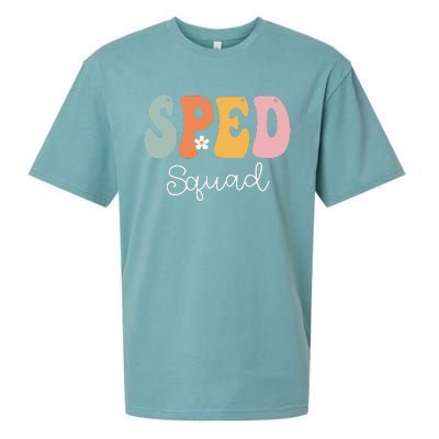 Sped Squad Retro Groovy Vintage Happy First Day Of School Sueded Cloud Jersey T-Shirt