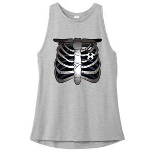 Skeleton Soccer Rib Cage Soccer Lover Halloween Costume Boy Ladies PosiCharge Tri-Blend Wicking Tank