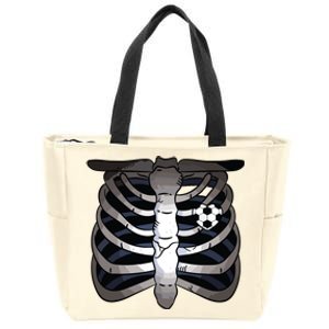 Skeleton Soccer Rib Cage Soccer Lover Halloween Costume Boy Zip Tote Bag