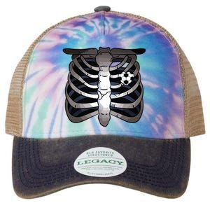 Skeleton Soccer Rib Cage Soccer Lover Halloween Costume Boy Legacy Tie Dye Trucker Hat