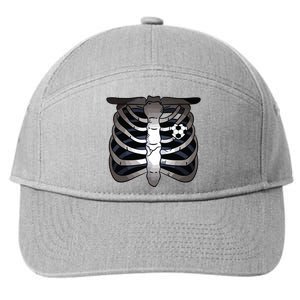 Skeleton Soccer Rib Cage Soccer Lover Halloween Costume Boy 7-Panel Snapback Hat