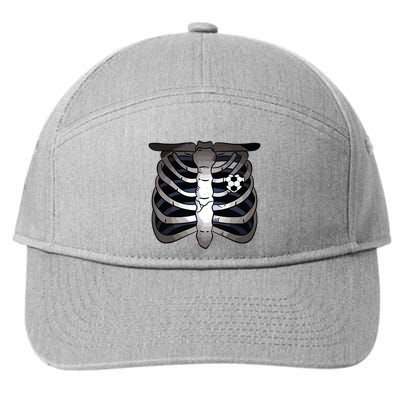 Skeleton Soccer Rib Cage Soccer Lover Halloween Costume Boy 7-Panel Snapback Hat