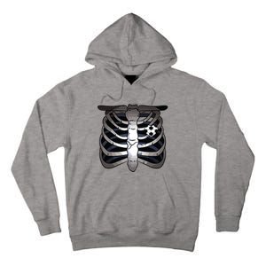 Skeleton Soccer Rib Cage Soccer Lover Halloween Costume Boy Tall Hoodie