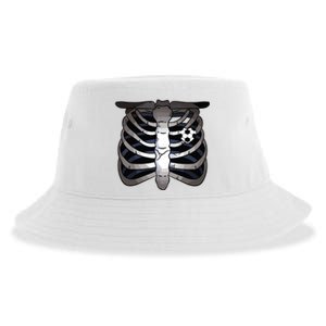 Skeleton Soccer Rib Cage Soccer Lover Halloween Costume Boy Sustainable Bucket Hat