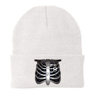 Skeleton Soccer Rib Cage Soccer Lover Halloween Costume Boy Knit Cap Winter Beanie