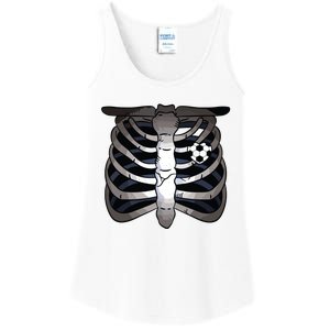 Skeleton Soccer Rib Cage Soccer Lover Halloween Costume Boy Ladies Essential Tank