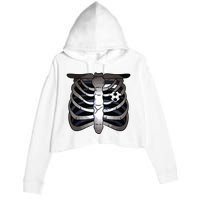 Skeleton Soccer Rib Cage Soccer Lover Halloween Costume Boy Crop Fleece Hoodie