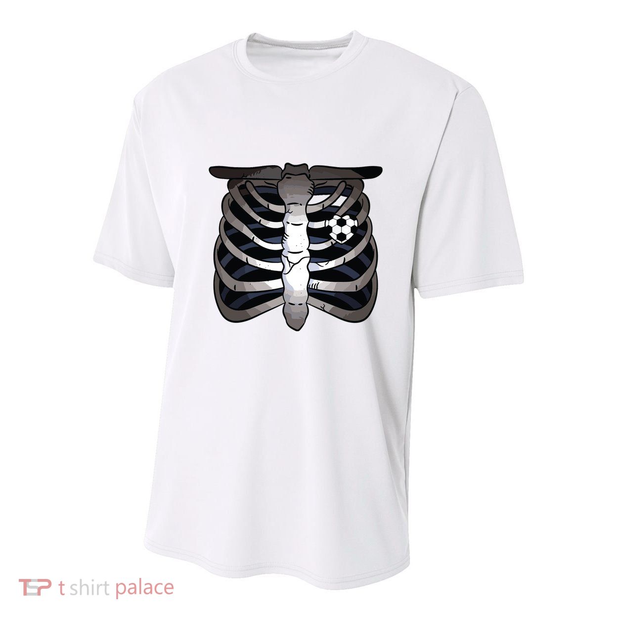 Skeleton Soccer Rib Cage Soccer Lover Halloween Costume Boy Youth Performance Sprint T-Shirt
