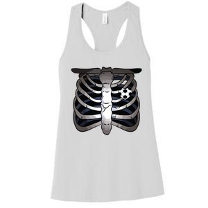 Skeleton Soccer Rib Cage Soccer Lover Halloween Costume Boy Women's Racerback Tank