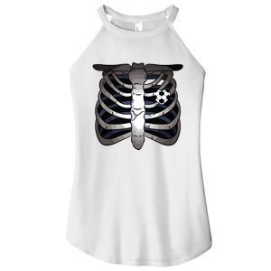 Skeleton Soccer Rib Cage Soccer Lover Halloween Costume Boy Women's Perfect Tri Rocker Tank