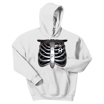 Skeleton Soccer Rib Cage Soccer Lover Halloween Costume Boy Kids Hoodie