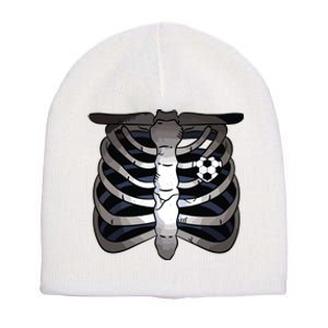 Skeleton Soccer Rib Cage Soccer Lover Halloween Costume Boy Short Acrylic Beanie