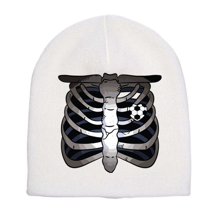 Skeleton Soccer Rib Cage Soccer Lover Halloween Costume Boy Short Acrylic Beanie