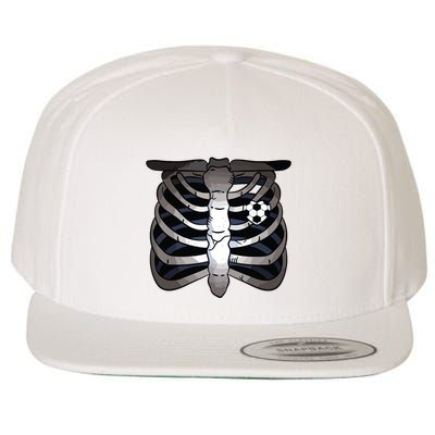 Skeleton Soccer Rib Cage Soccer Lover Halloween Costume Boy Wool Snapback Cap