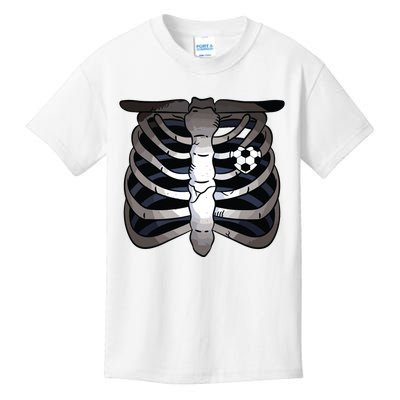 Skeleton Soccer Rib Cage Soccer Lover Halloween Costume Boy Kids T-Shirt