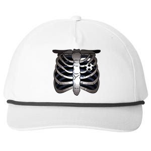 Skeleton Soccer Rib Cage Soccer Lover Halloween Costume Boy Snapback Five-Panel Rope Hat