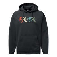 Skateboard Skateboarding Retro Gift For Skateboarders Performance Fleece Hoodie