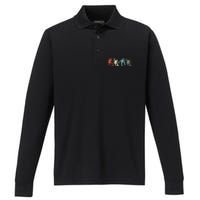 Skateboard Skateboarding Retro Gift For Skateboarders Performance Long Sleeve Polo