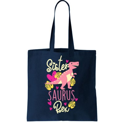 Sister Saurus Rex Dinosaur Tote Bag