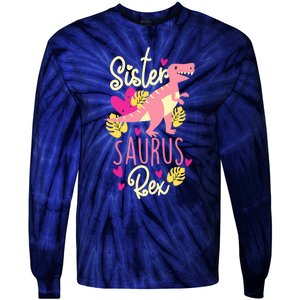 Sister Saurus Rex Dinosaur Tie-Dye Long Sleeve Shirt