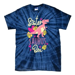 Sister Saurus Rex Dinosaur Tie-Dye T-Shirt