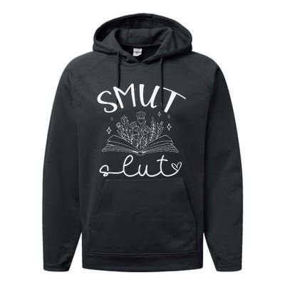 Smut Slutt Reading Smut Book Lover Bookworm Bookish Reader Performance Fleece Hoodie