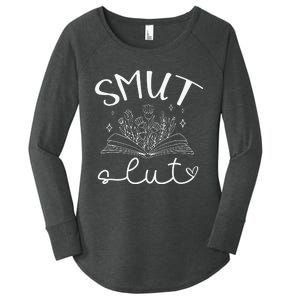 Smut Slutt Reading Smut Book Lover Bookworm Bookish Reader Women's Perfect Tri Tunic Long Sleeve Shirt