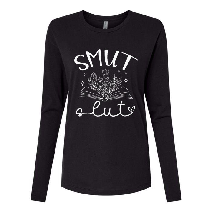 Smut Slutt Reading Smut Book Lover Bookworm Bookish Reader Womens Cotton Relaxed Long Sleeve T-Shirt