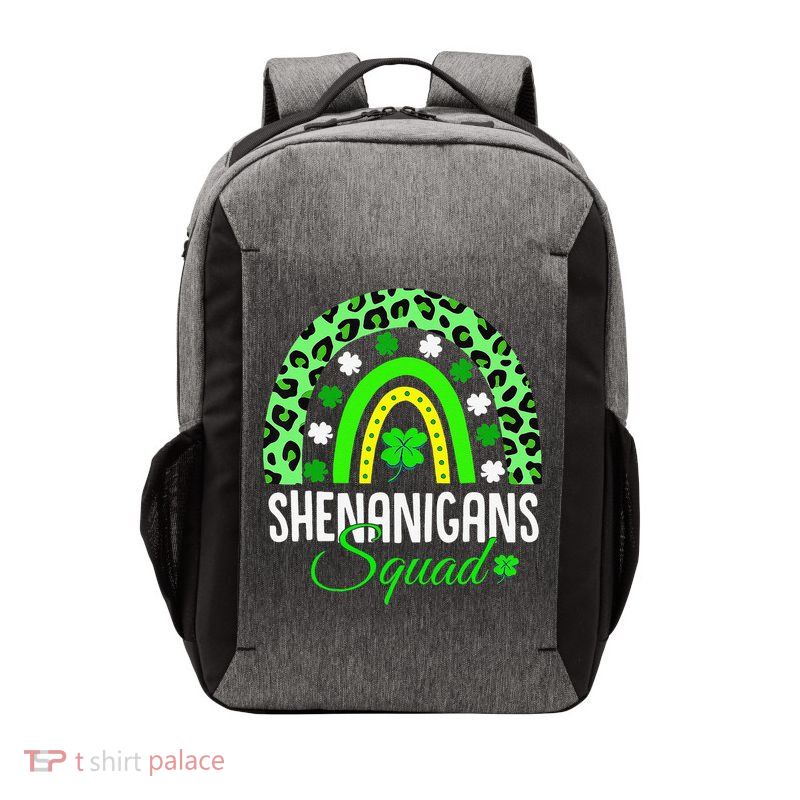 Shenanigans Squad Rainbow Leopard St Patricks Day  Vector Backpack