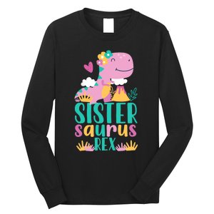 Sister Saurus Rex Dinosaur Dino Design Long Sleeve Shirt