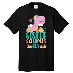 Sister Saurus Rex Dinosaur Dino Design Tall T-Shirt