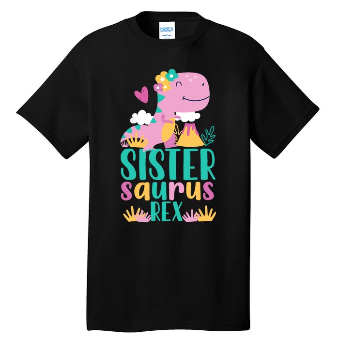 Sister Saurus Rex Dinosaur Dino Design Tall T-Shirt