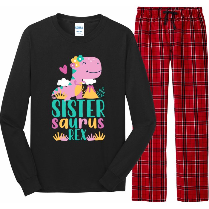 Sister Saurus Rex Dinosaur Dino Design Long Sleeve Pajama Set