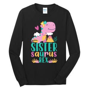 Sister Saurus Rex Dinosaur Dino Design Tall Long Sleeve T-Shirt