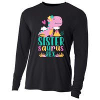 Sister Saurus Rex Dinosaur Dino Design Cooling Performance Long Sleeve Crew