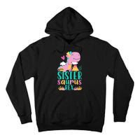 Sister Saurus Rex Dinosaur Dino Design Tall Hoodie