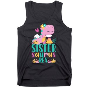 Sister Saurus Rex Dinosaur Dino Design Tank Top