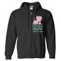 Sister Saurus Rex Dinosaur Dino Design Full Zip Hoodie