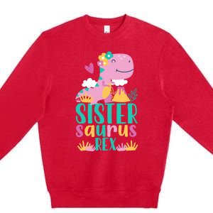 Sister Saurus Rex Dinosaur Dino Design Premium Crewneck Sweatshirt