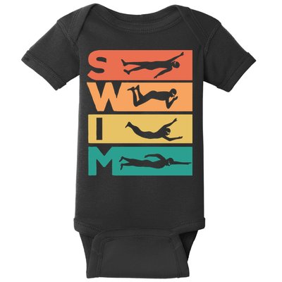 Swim Swimmers Retrol Baby Bodysuit
