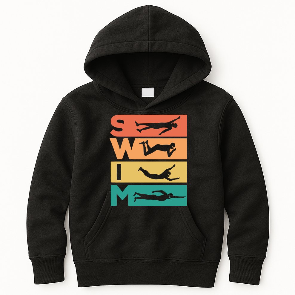 Swim Swimmers Retrol Kids Hoodie