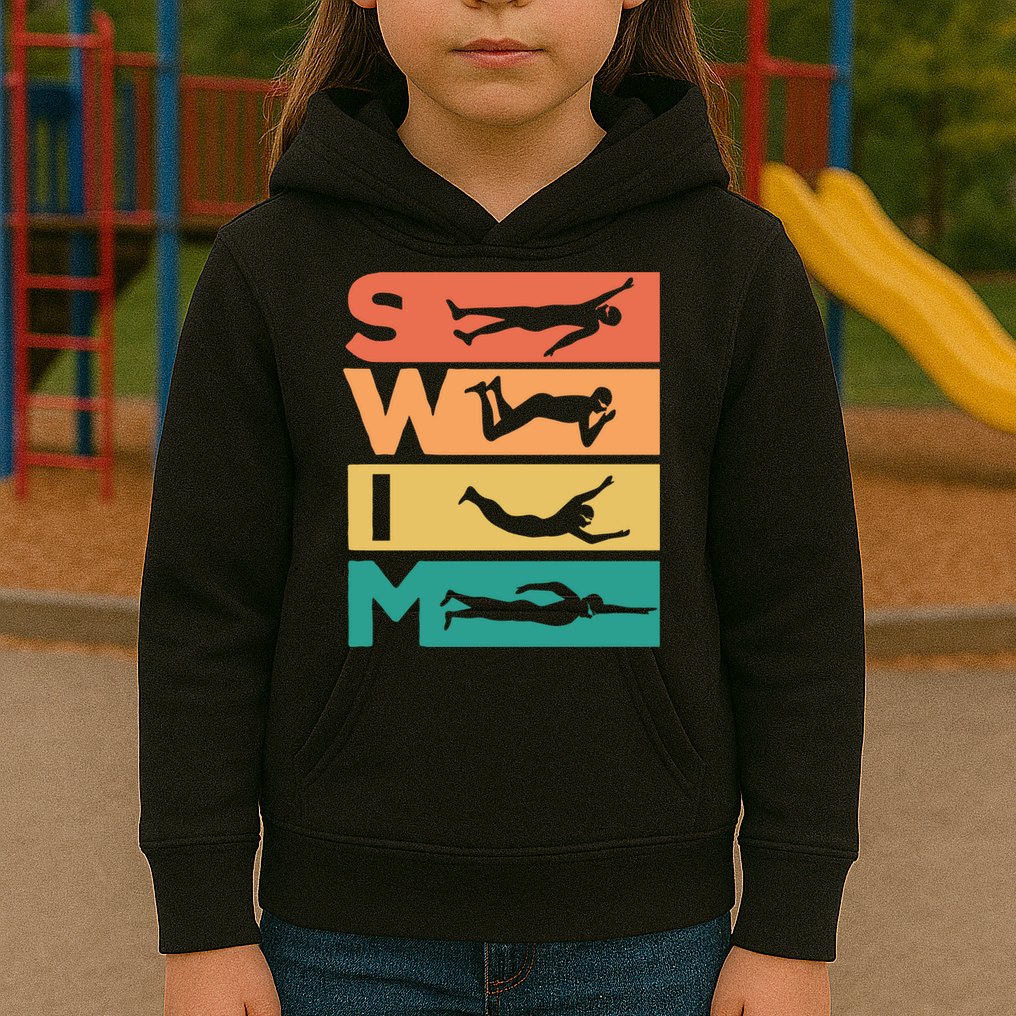 Swim Swimmers Retrol Kids Hoodie